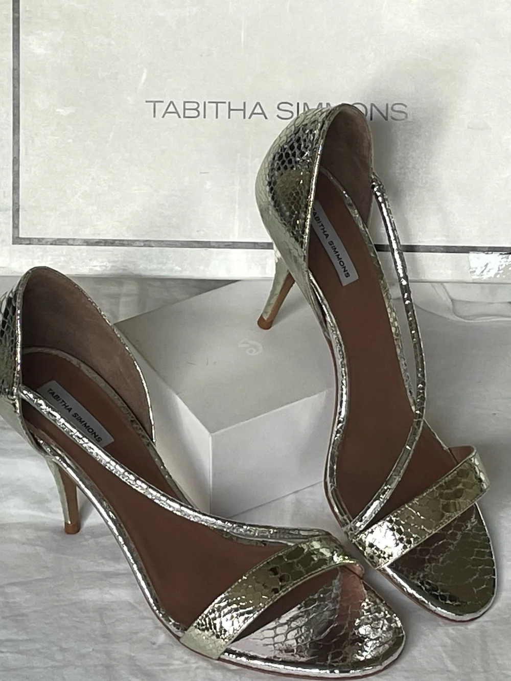 Tabitha Simmons Nile Light Gold Heels Sz 37, 40 BNWB